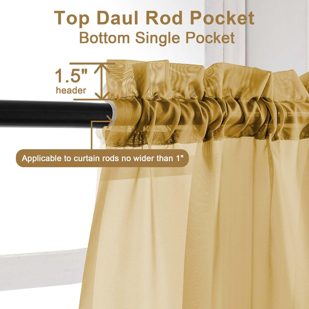 Sheer Valances for Windows 2 Pack (2 Count)