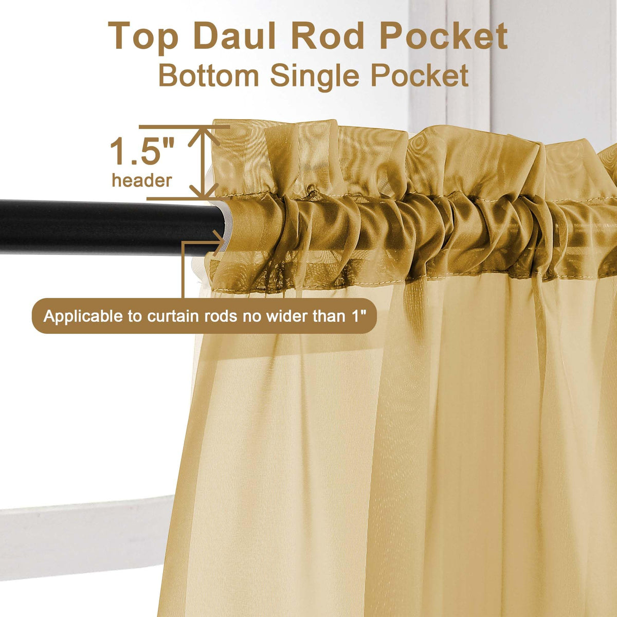 Sheer Valances for Windows 2 Pack (2 Count)