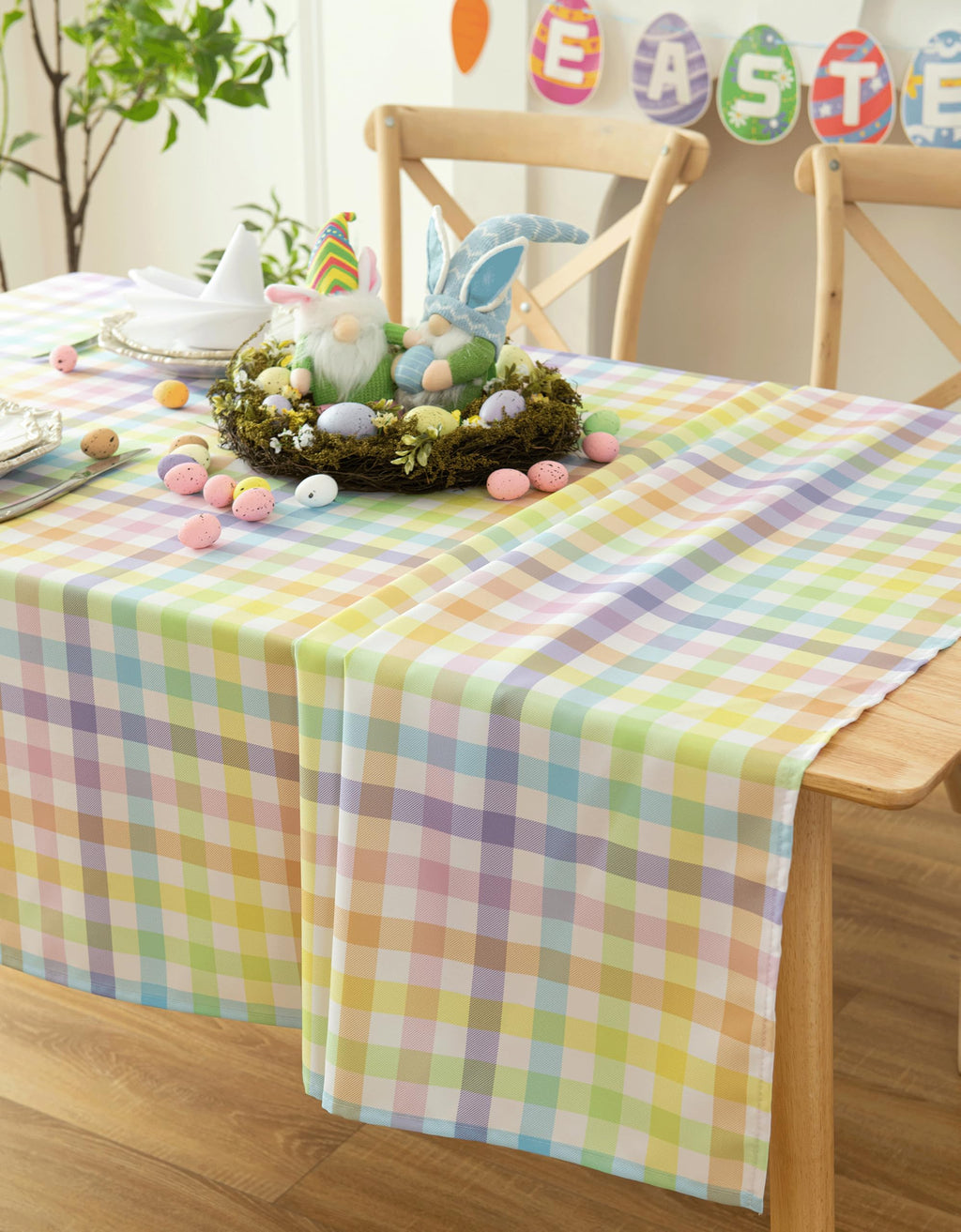Classic Gingham Buffalo Easter Tablecloth Fabric