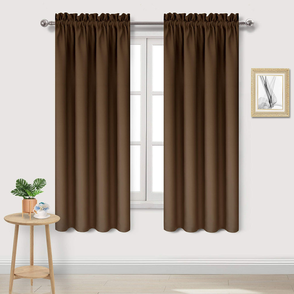Blackout Curtains for Bedroom Living Room 38 x 63 Inch Long Brown (2 Count)