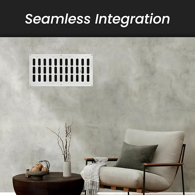 8" x 4" Inch (Outer Dimensions) Black Adjustable Air Wall Vent Cover - Indoor Outdoor Metal Grille - Heating, Cooling, Ventilation for Home, Garage, Shed - Open and Close Register 7.87 x 3.93