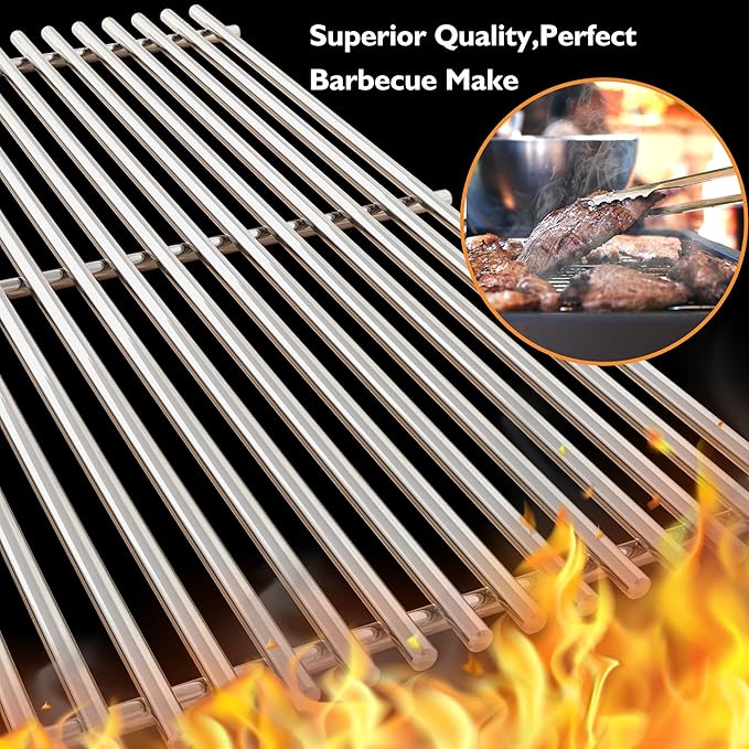 19.5" Grill Grates for Weber Genesis 300 Series，Cooking Grates for Weber Genesis E310 E320 E330 S310 S320 S330, Replacement Parts for Weber 7528/7524, 304 Stainless Steel