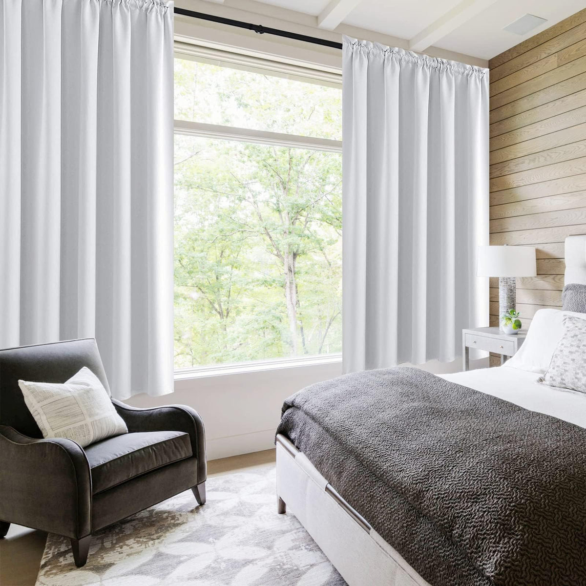 Wide Blackout Curtains for Living Room 70 x 72 Inch Long 2 Panels (2 Count)