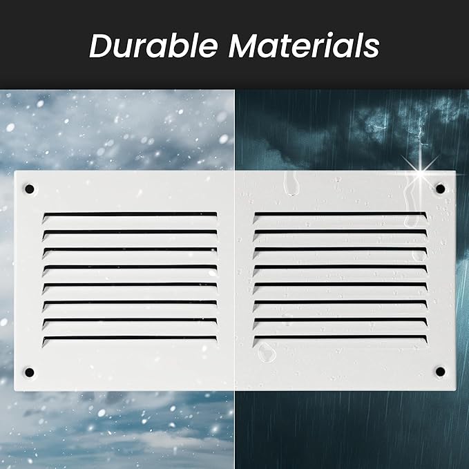 Repa Market 5-Pack Air Vent Cover 16x6 Inch (Outer Dimensions) Black Galvanized Steel Louvered Grill Cover with Mesh Screen/Wall or Ceiling Vent/HVAC Register for Indoor and Outdoor Ventilation