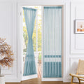 Sheer Door Curtains Closet Linen Textured Curtain Sheers Doorway Light Filtering Voile Patio Glass Door Rod Pocket Curtains French Doors