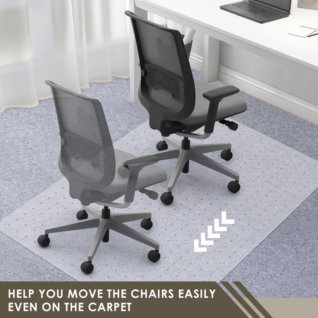 Heavy Duty Office Chair Mat for Carpet 45" x 53" Hard Material Large