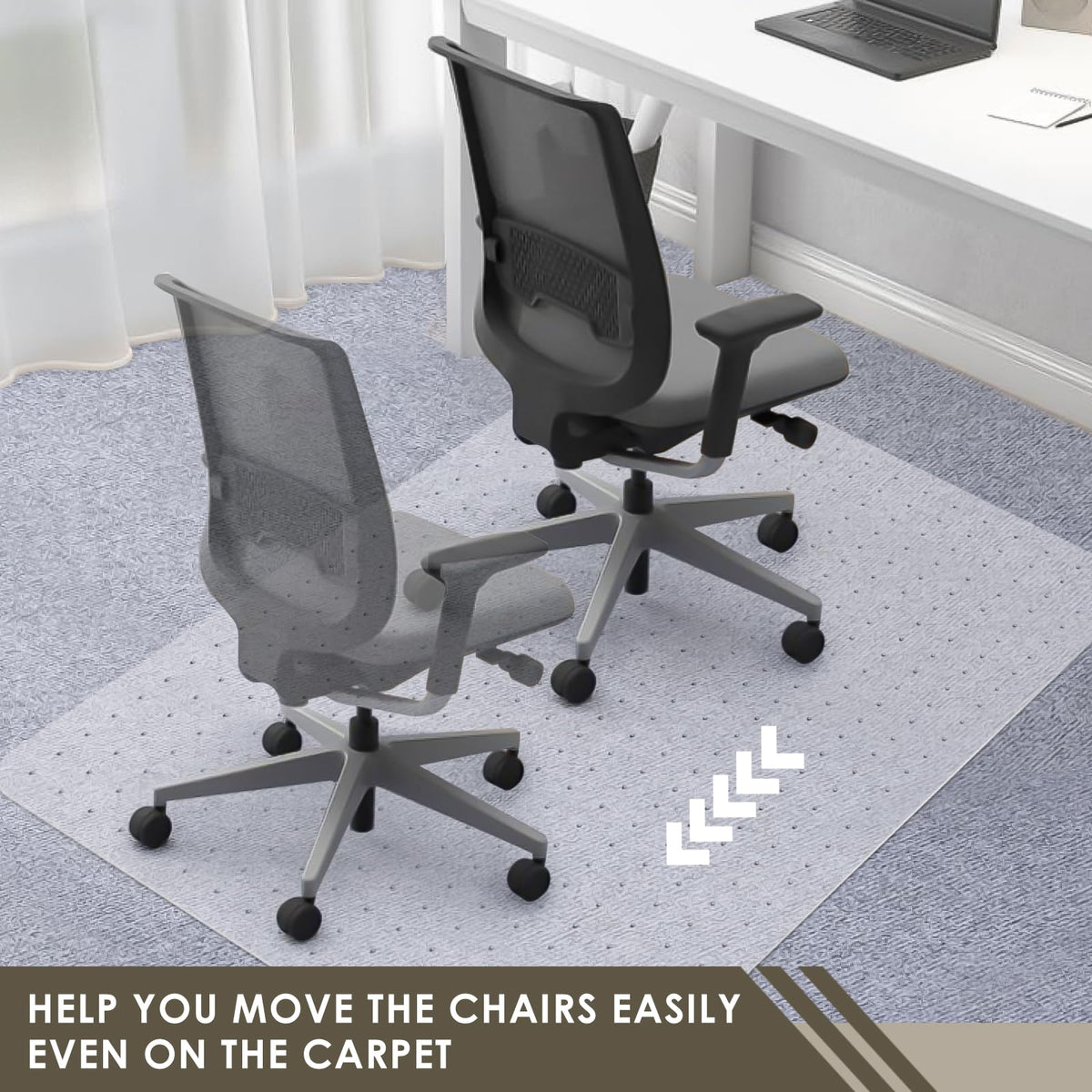 Heavy Duty Office Chair Mat for Carpet 45" x 53" Hard Material Large