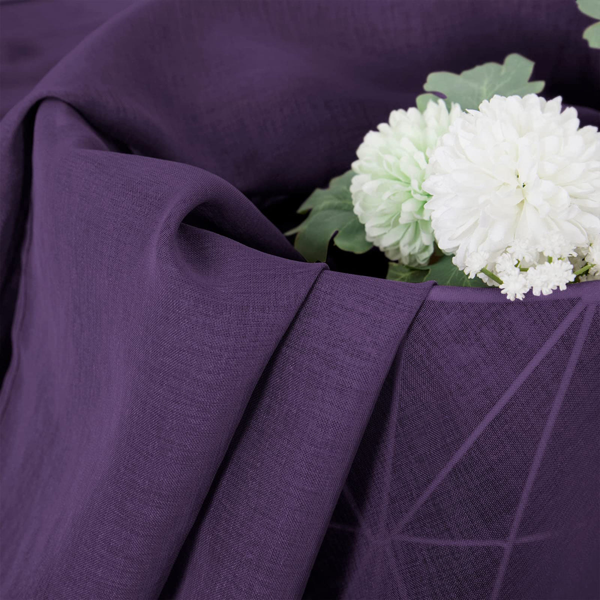 Sheer Curtain Linen Textured Bedroom Curtains Sheer Light Filtering Rod Pocket Voile Curtain for Living Room (2 Count)