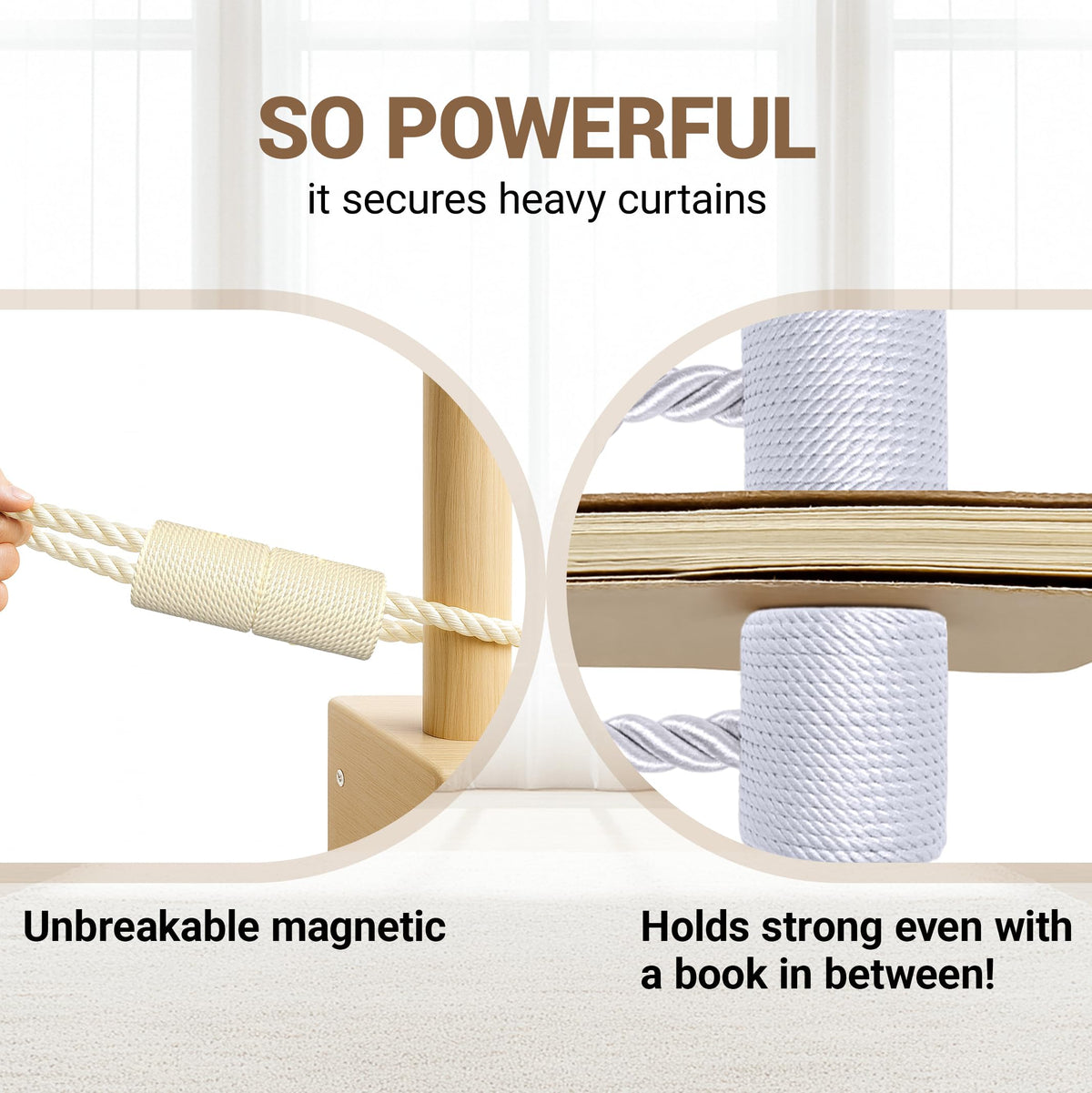 Magnetic Curtain Tiebacks Beige 2pcs (2 Count)