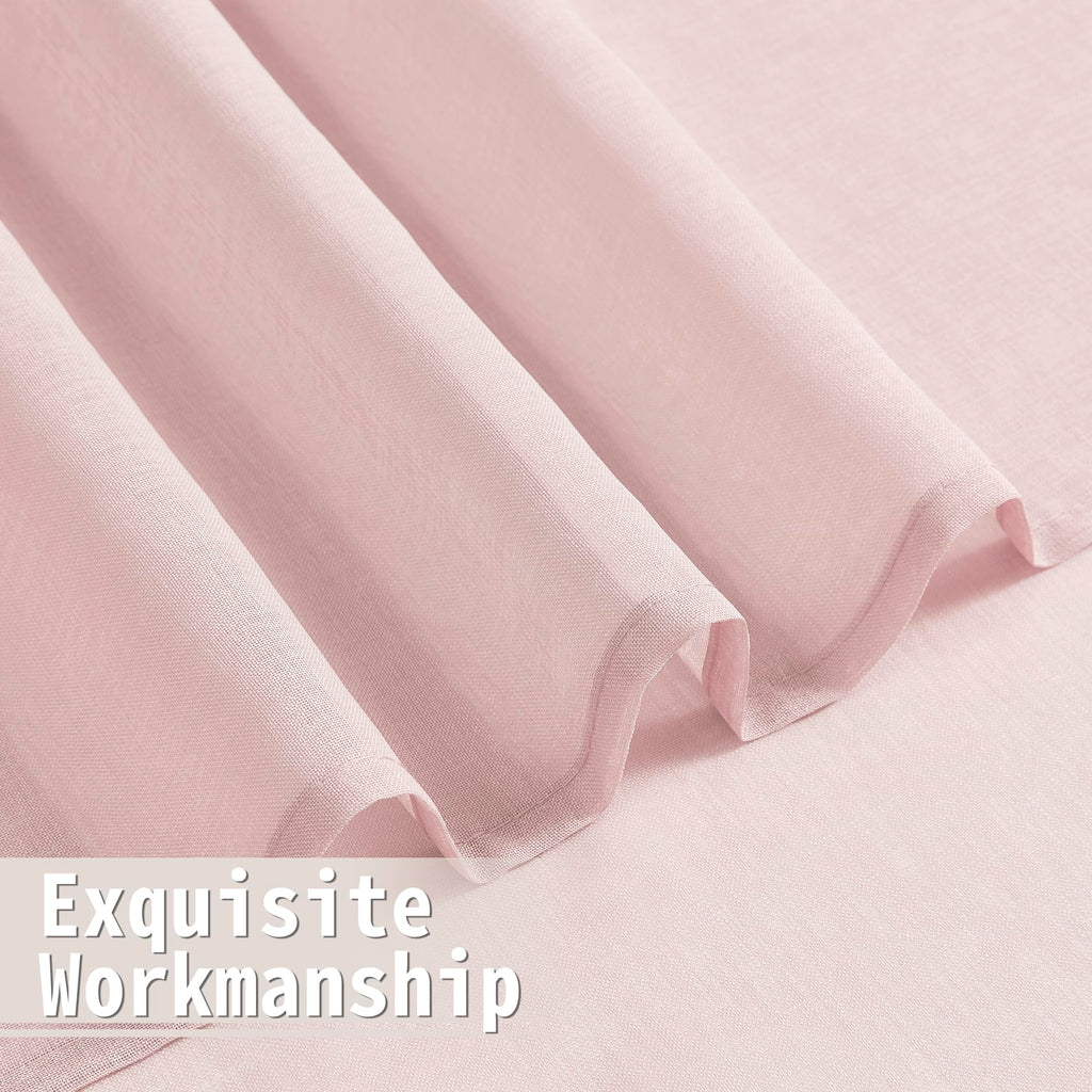 Sheer Door Curtains Closet Linen Textured Curtain Sheers Doorway Light Filtering Voile French Doors Rod Pocket Curtains Patio Glass Door