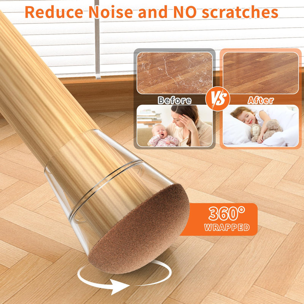 Round Chair Leg Floor Protectors for Hardwood Floors Large 24pcs (24 Count)
