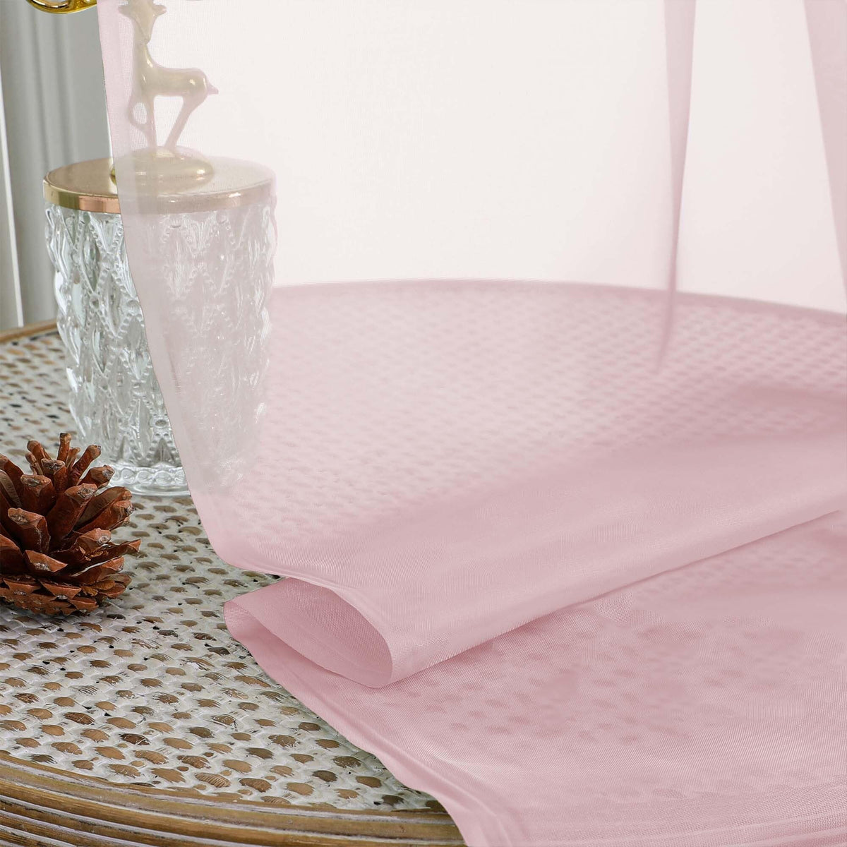 Extra Long Blush Pink Sheer Curtains 108 Inches Long 2 Panels (2 Count)