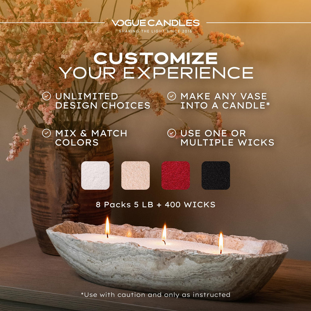 Vogue Candles White Pearled Candle Sand Wax Kit (640 Ounce)