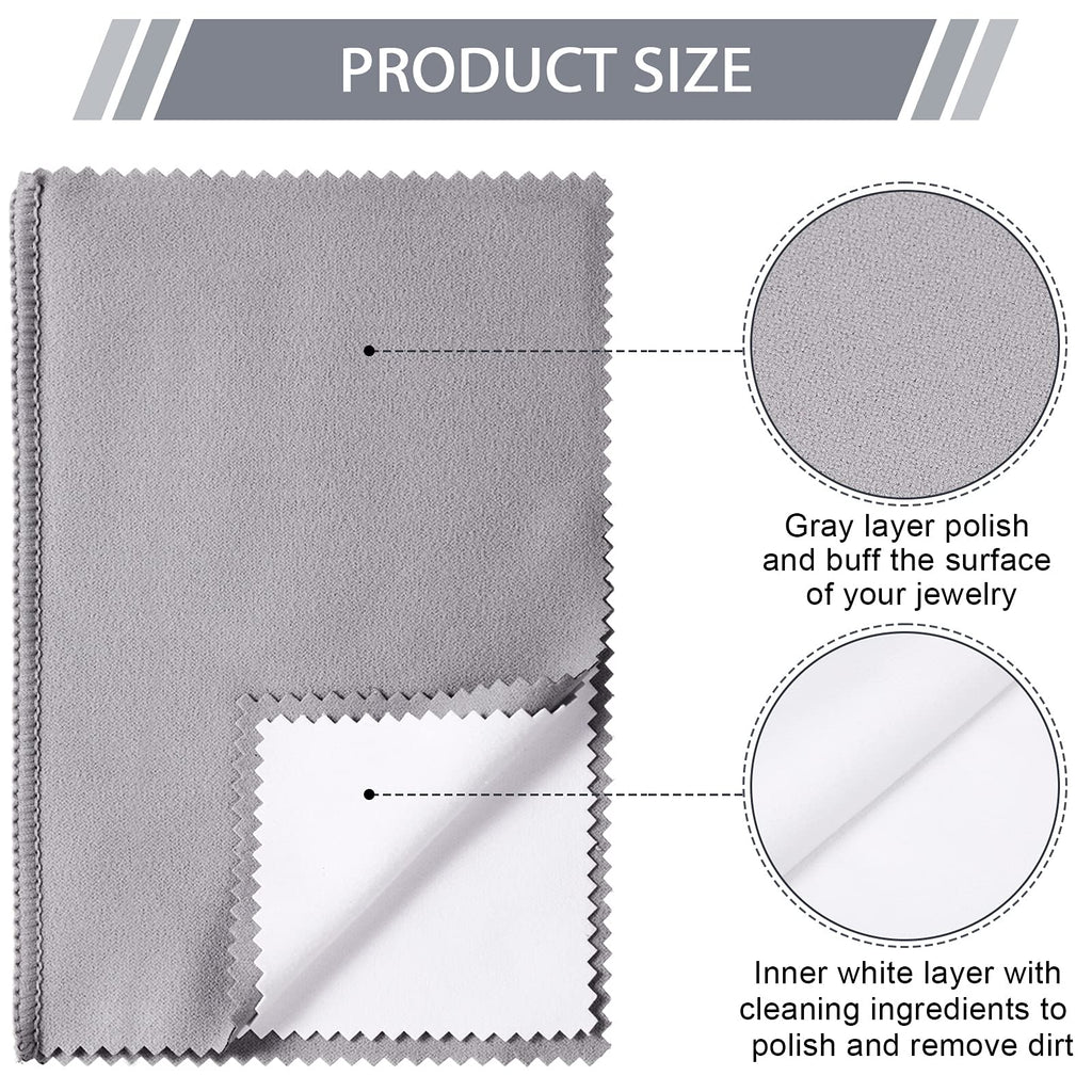 6 Pcs Silver Jewelry Polishing Cloths 6 x 8 inches Jewelry Cleaning Cloth Sterling Polish Cloths for Jewelry