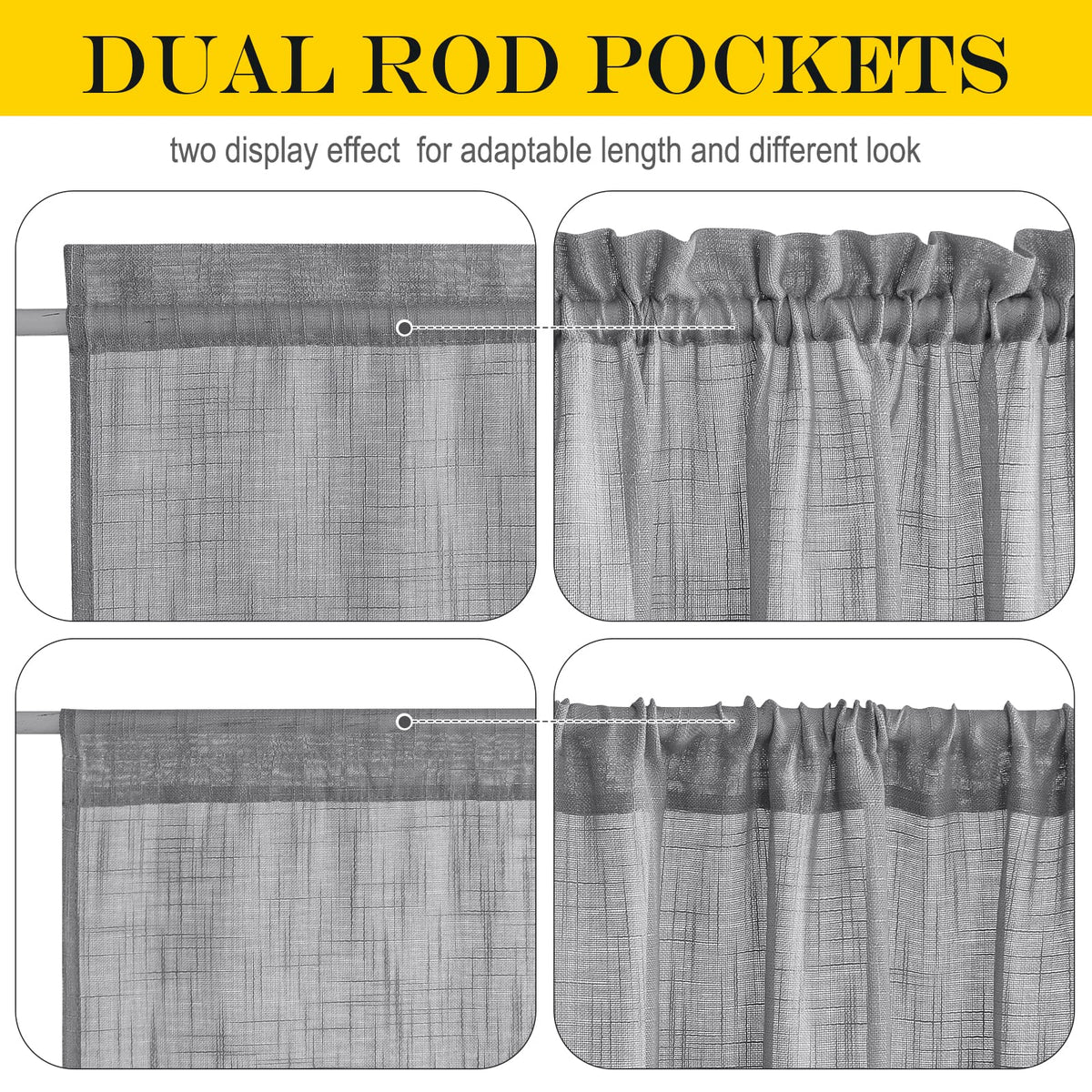 Sheer Door Curtains for Front Back Patio Glass Door