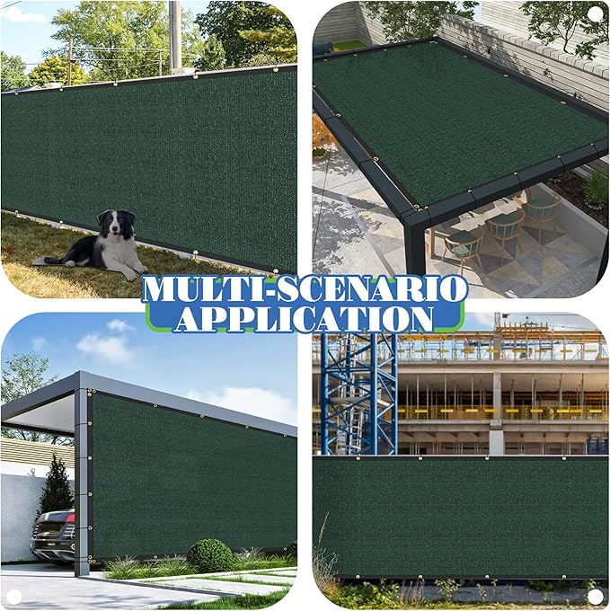 ECOOPTS Privacy Fence Screen Windscreen with Copper Grommets, Fit for Commercial Fence and Residential Garden Outdoor 90% UV Blockage, Cable Zip Ties Included (4'x30', Green)