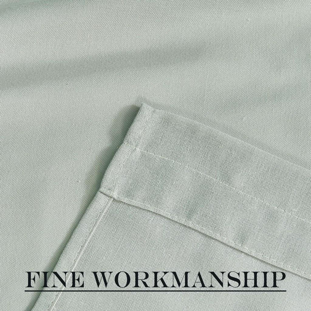 Sage Green Linen Door Curtain 50 inches Long for Half Window