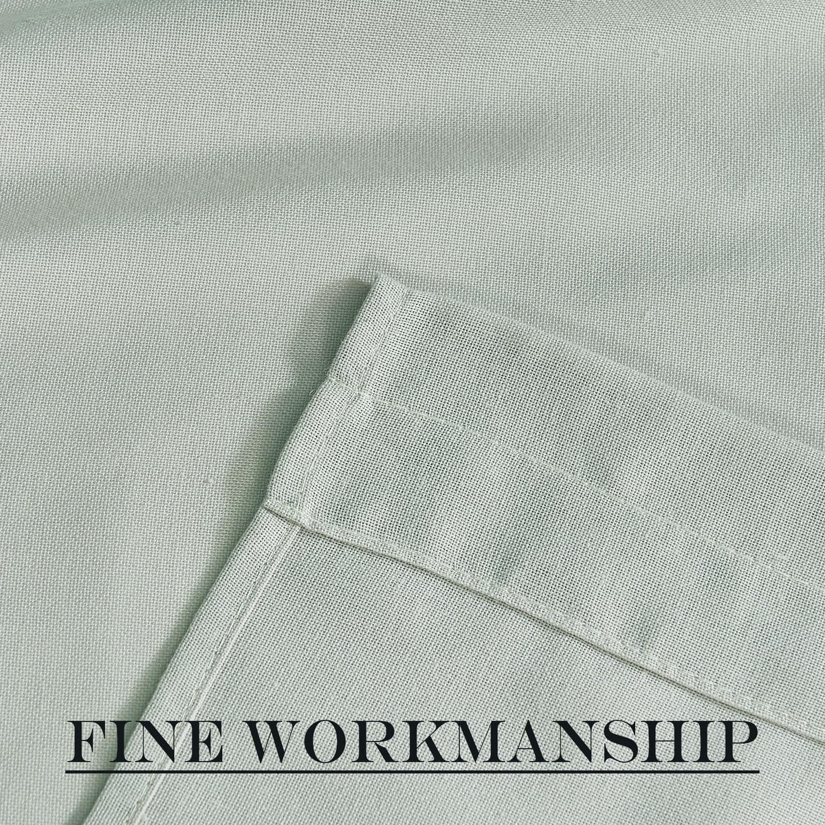 Sage Green Linen Door Curtain 50 inches Long for Half Window