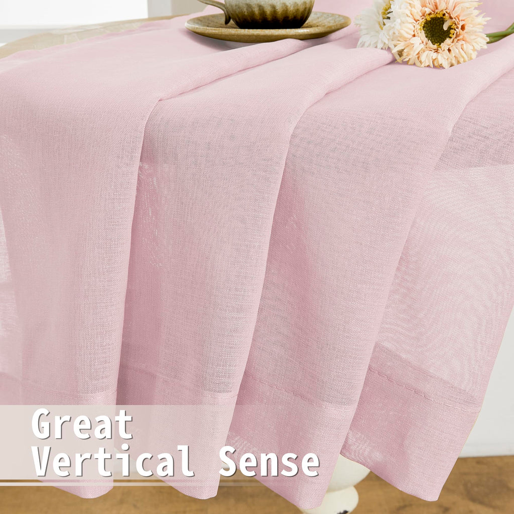 Sheer Door Curtains Closet Linen Textured Curtain Sheers Doorway Light Filtering Voile French Doors Rod Pocket Curtains Patio Glass Door