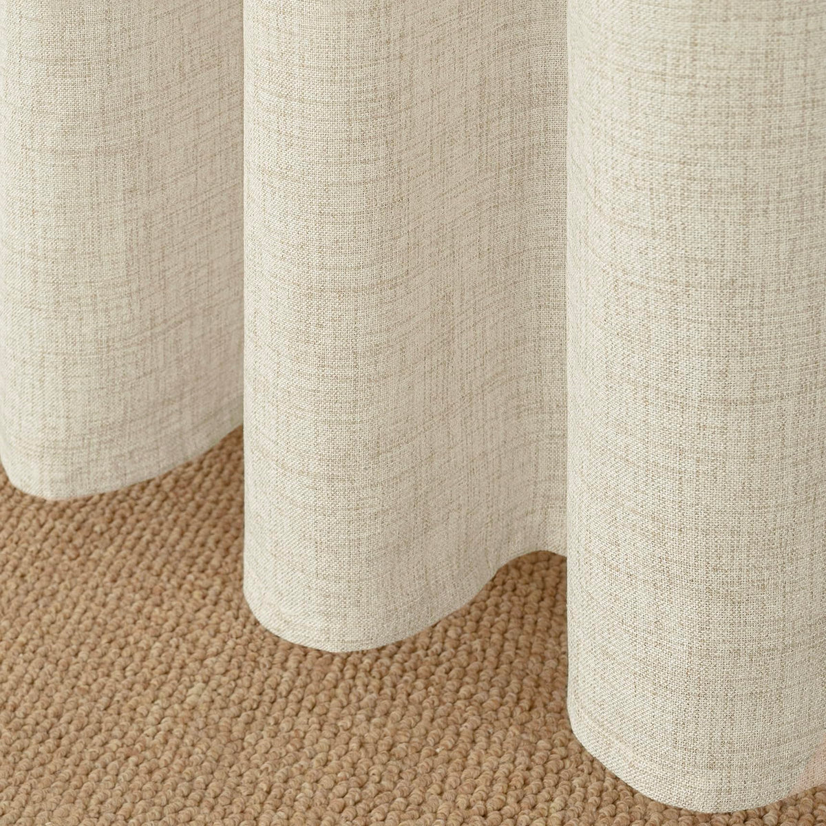 78 Inch Length Linen Semi Sheer Curtains for Living Room (2 Count)
