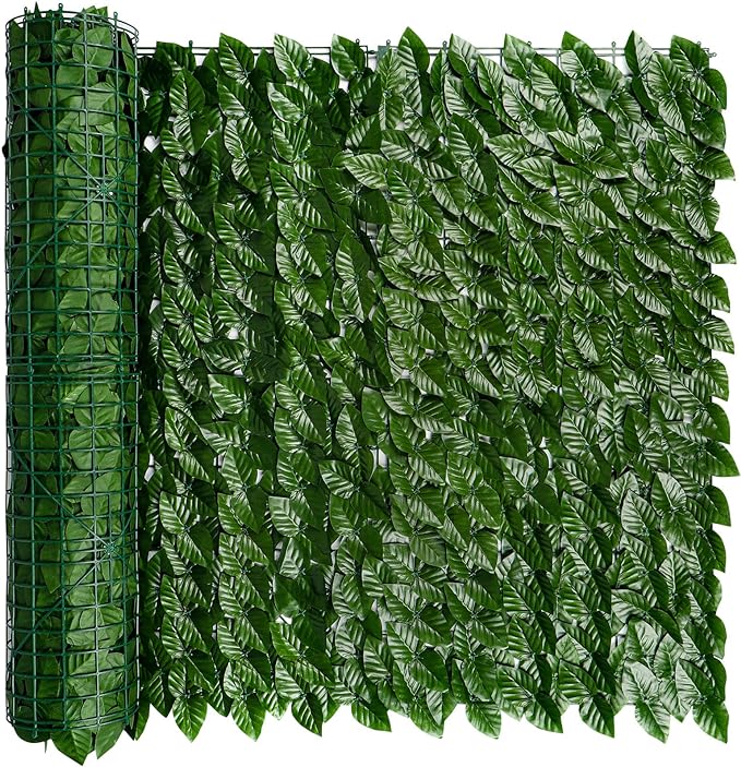 iCover Artificial Ivy Privacy Screen for Fence, 39x118in Strengthened Joint Prevent Leaves Falling Off, Faux Hedge Panels Greenery Vines, Decorative Fences for Outdoor, Garden