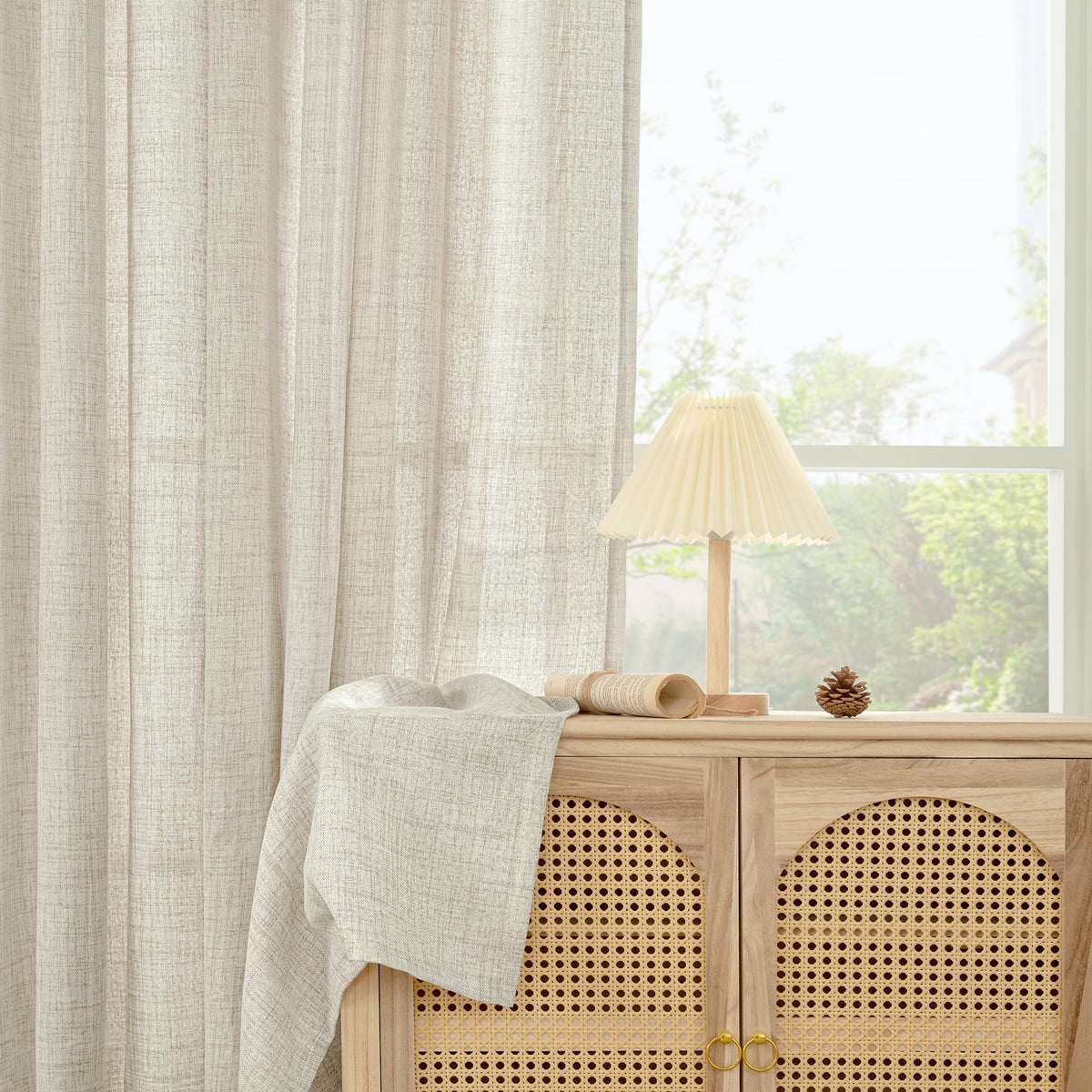 Linen Curtains 42X84 Inch Length for Living Room 2 Panels (2 Count)