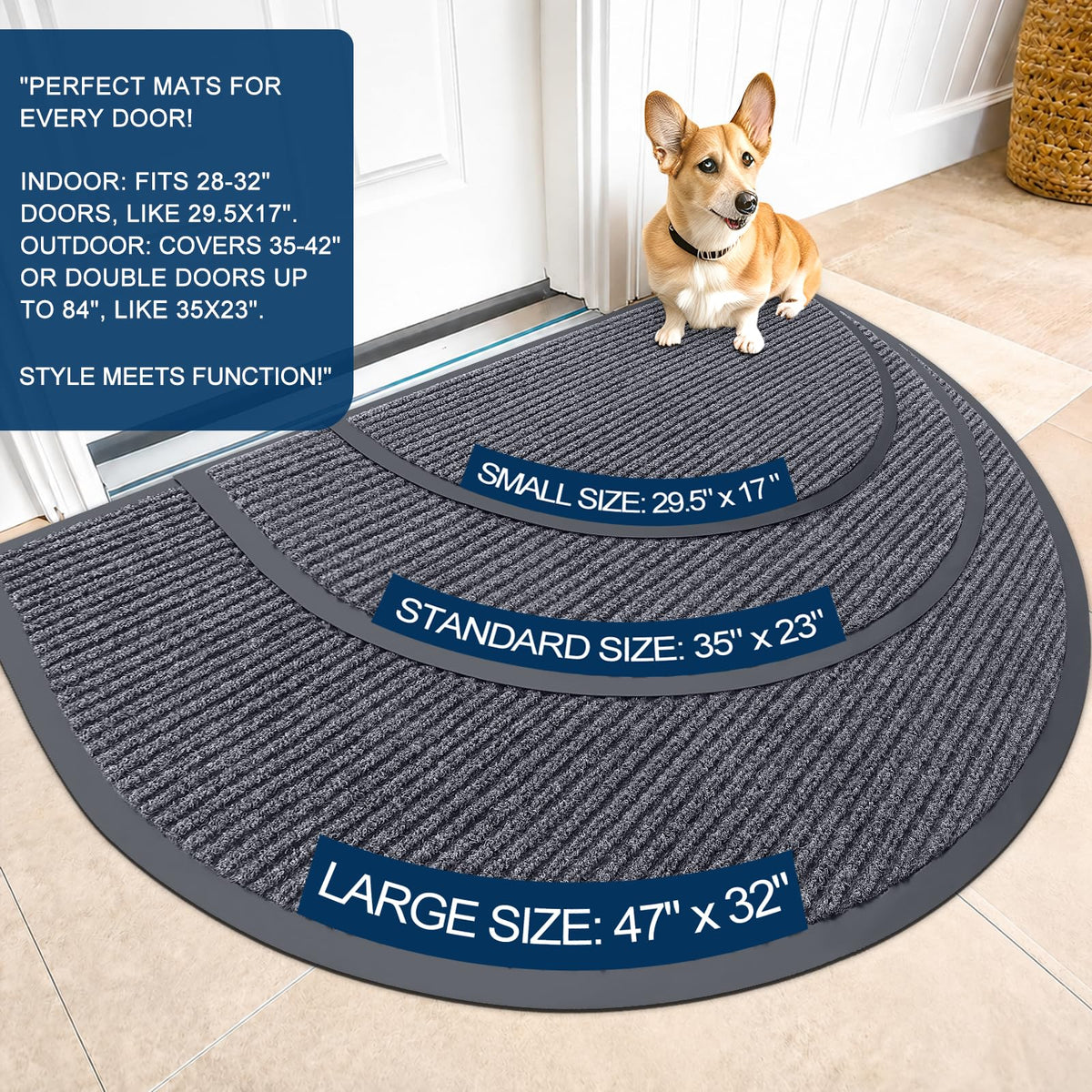 Half Circle Front Door Mat 40x32