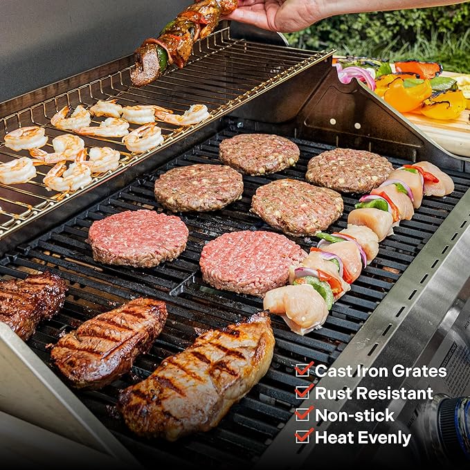 Monument Grills Larger 4-Burner Propane Gas Grills Stainless Steel with Smoke Box(2 items)