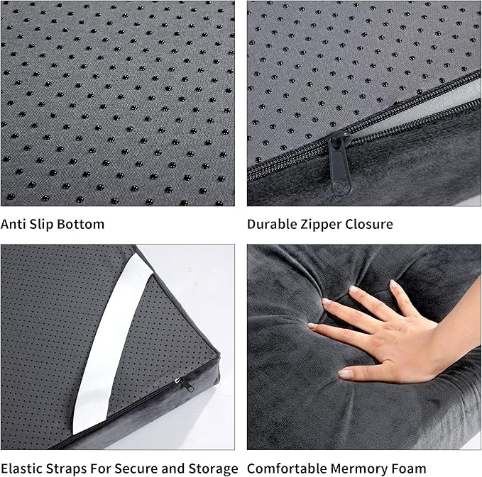 HOMBYS 3 INCH Thick Waterproof Memory Foam Camping Mattress for Outdoor Sleeping, Portable Roll Up Mattress Pad Mat for Travel Truck Bed Tent
