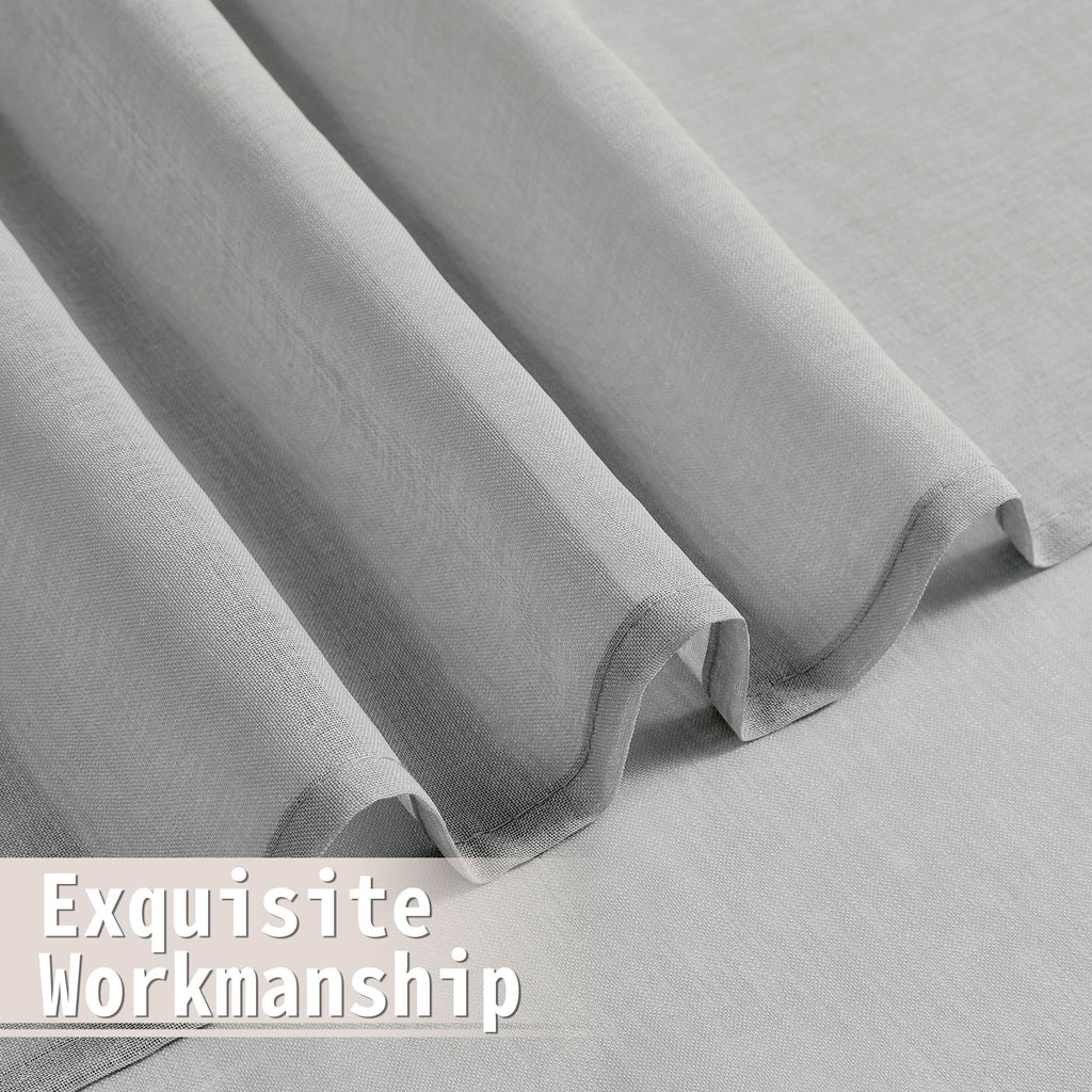 Small Sheer Door Curtain Closet Linen Textured Curtain Sheers Doorway Light Filtering Voile French Door Rod Pocket Curtains Patio Glass Doors