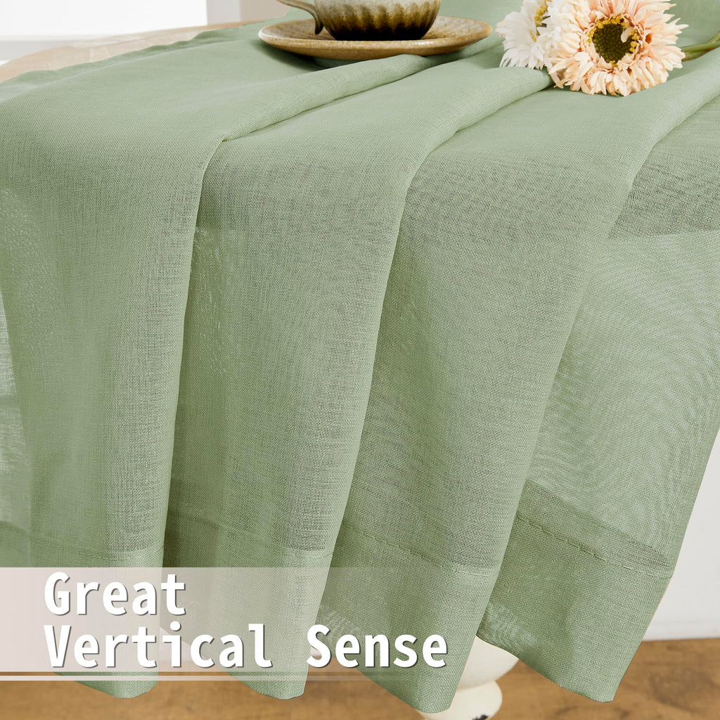 Short Sheer Door Curtains Closet Linen Textured Curtains Sheer Doorway Light Filtering Voile Patio Glass Door Rod Pocket Curtain French Doors