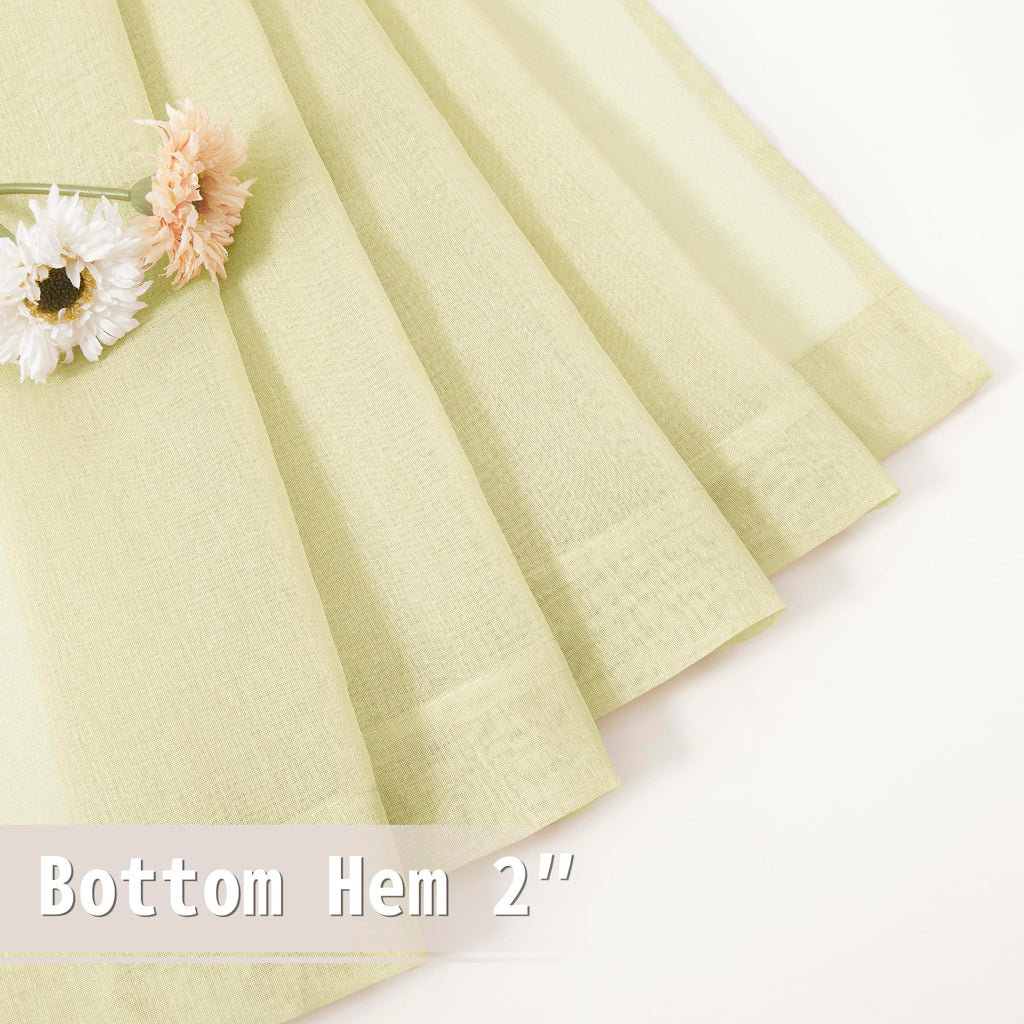 Small Sheer Door Curtain Closet Linen Textured Curtain Sheers Doorway Light Filtering Voile French Door Rod Pocket Curtains Patio Glass Doors