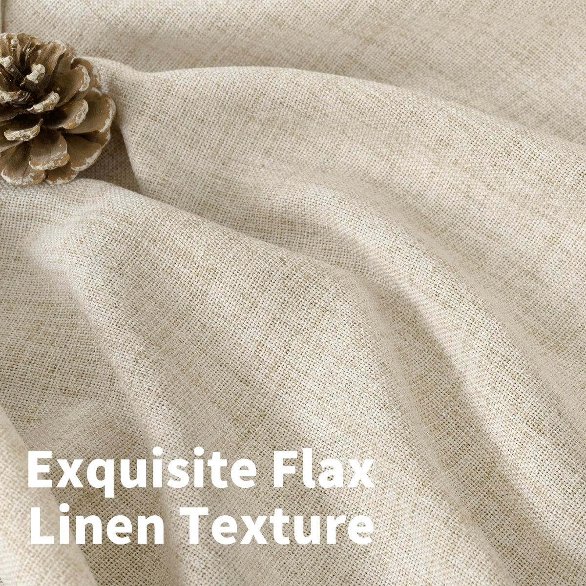 78 Inch Length Linen Semi Sheer Curtains for Living Room (2 Count)