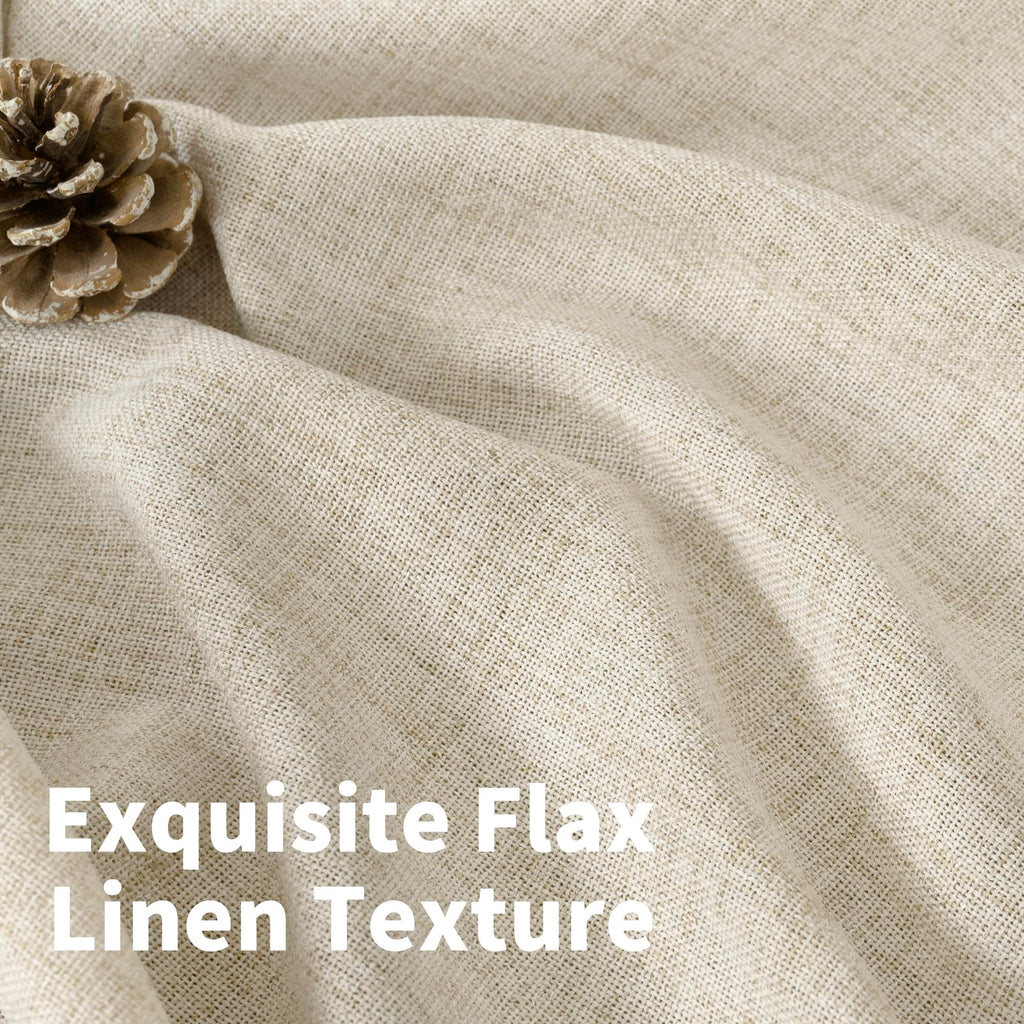 Linen Curtains 63 Inch Length for Living Room (2 Count)