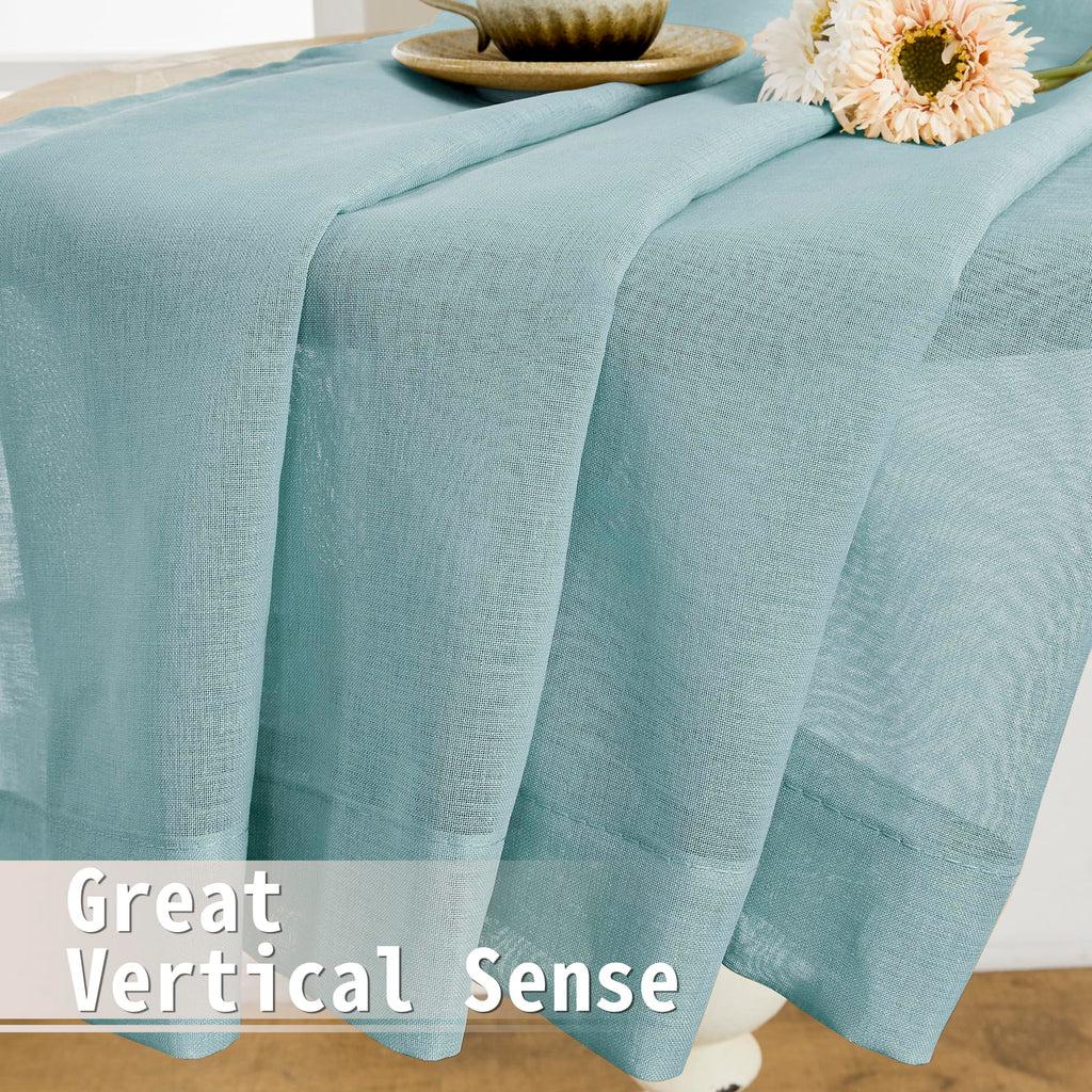 Sheer Door Curtains Closet Linen Textured Curtain Sheers Doorway Light Filtering Voile Patio Glass Door Rod Pocket Curtains French Doors