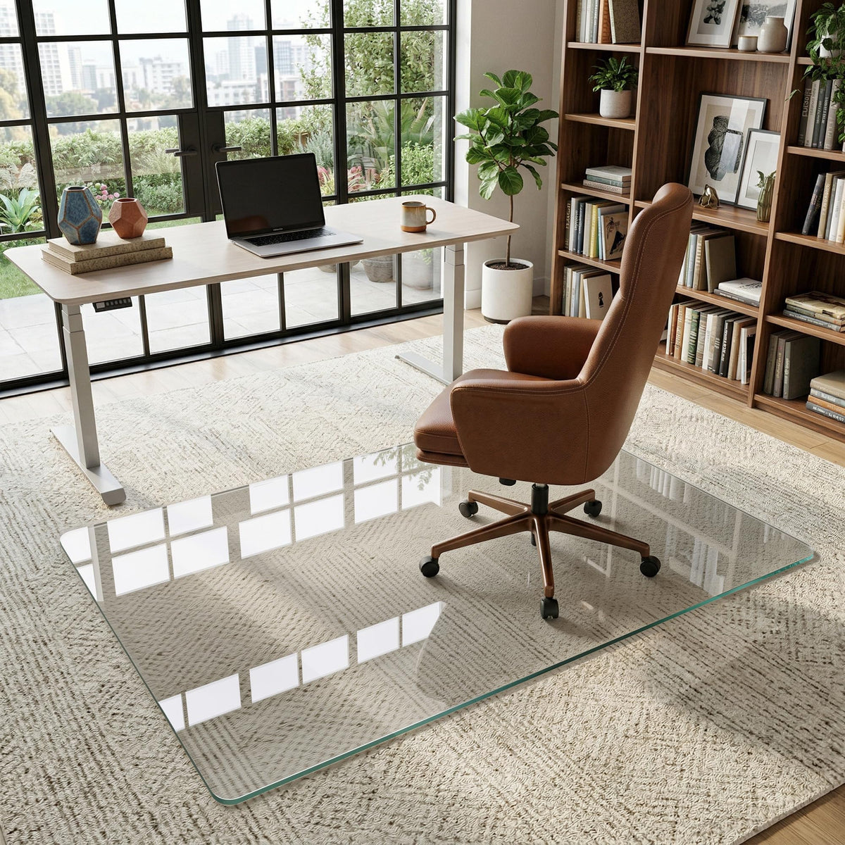 40"x60" Tempered Glass Chair Mat for Carpet & Hardwood Floors