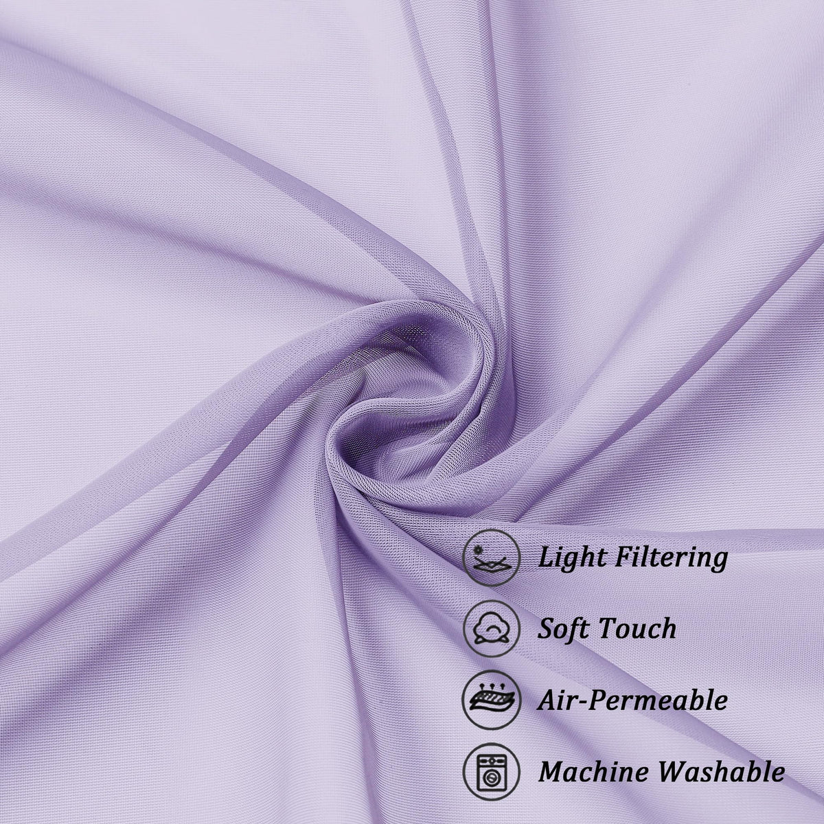 Sheer Lilac Valances for Windows 2 Pack (2 Count)