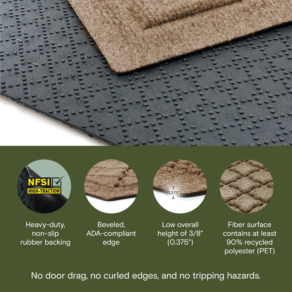 Cordova Front Door Mat Indoor Outdoor Entrance (6 Sq Ft)