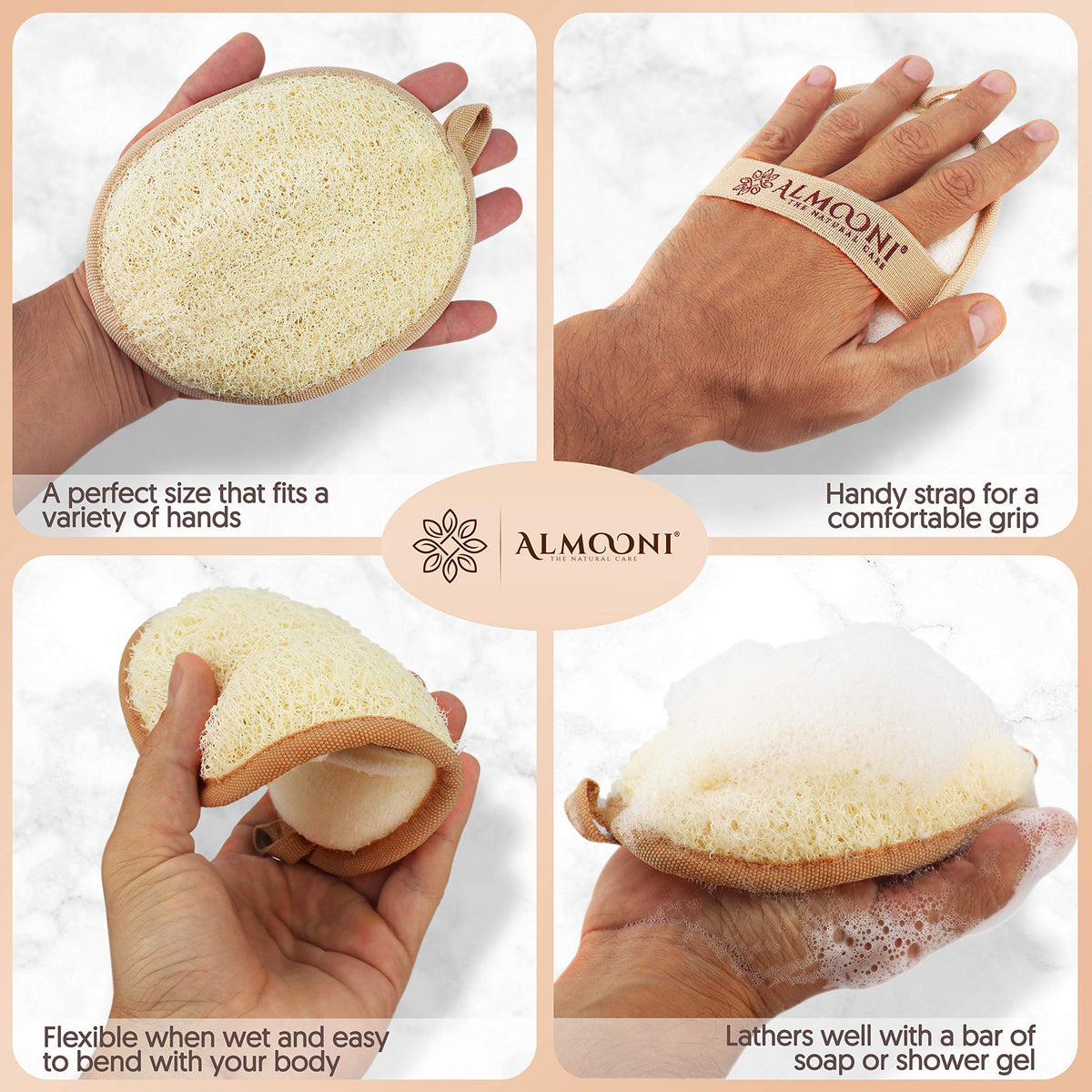Natural Loofah Exfoliating Body Scrubber (2 Count)