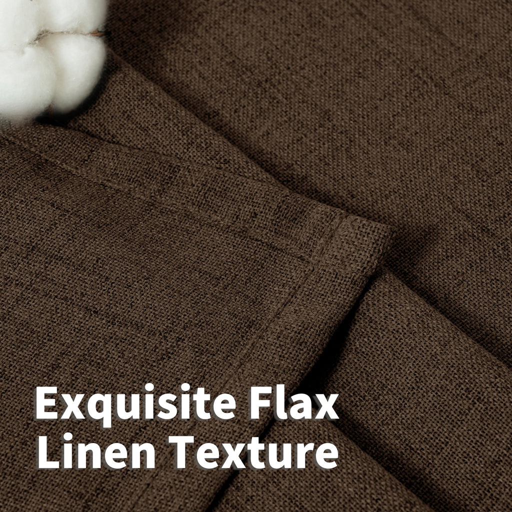 Brown Linen Curtains 48 Inches Long (2 Count)