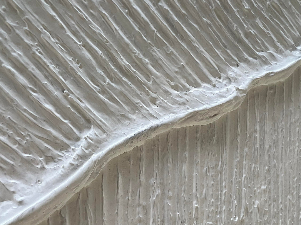 Thick Texture White Abstract Oil Painting Thick Texture Texture Beach Wave Landscape Painting Family Wall Art Deco Oil Painting 24X48 Inches