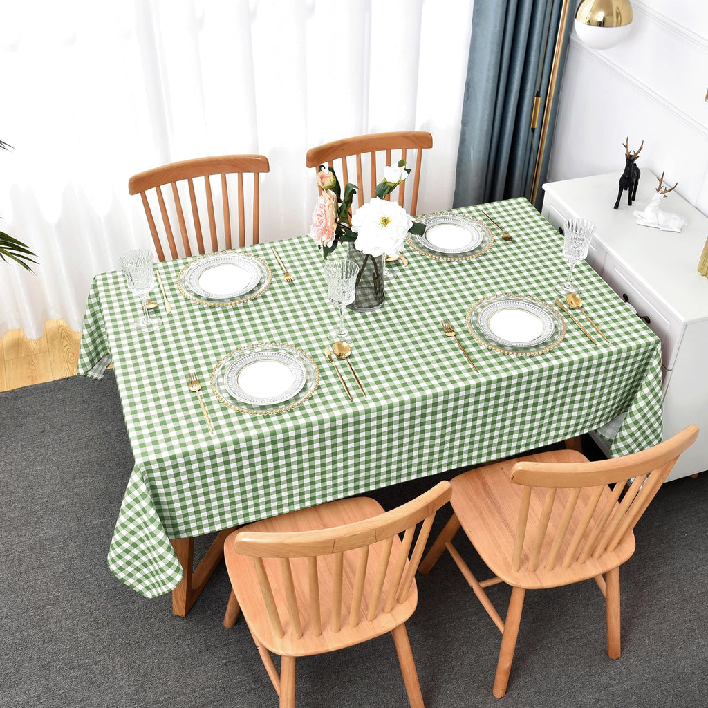 Classic Gingham Plaid Tablecloth Fabric