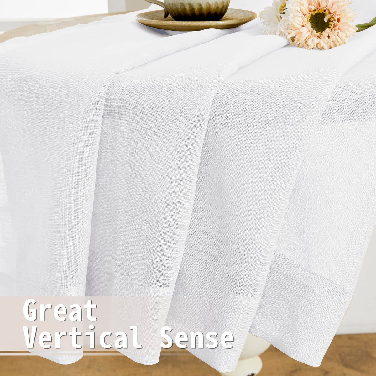Sheer Door Curtain Closet Linen Textured Curtain Sheers Doorway Light Filtering Voile French Door Rod Pocket Curtains Patio Glass Doors
