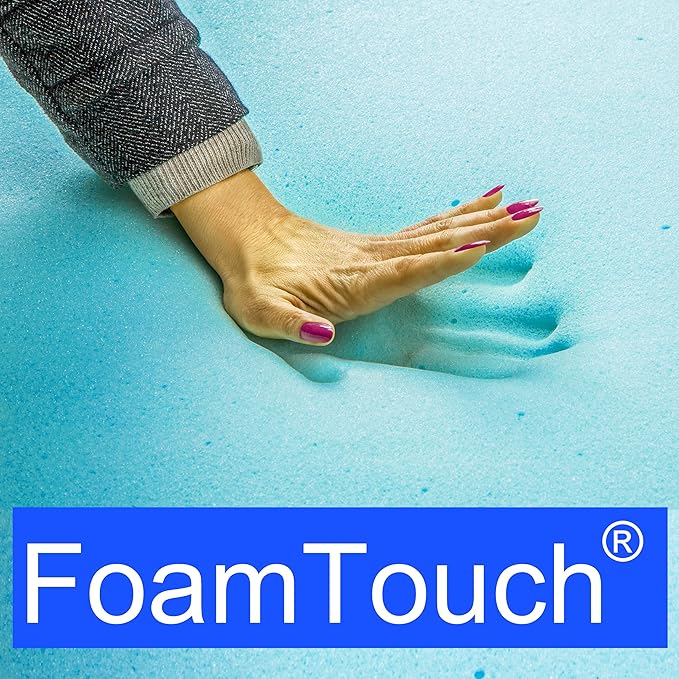 FoamTouch 4" Height x 34" Width x 75" Length Camper/RV bunk Mattress with Gel Memory Foam -No Cover