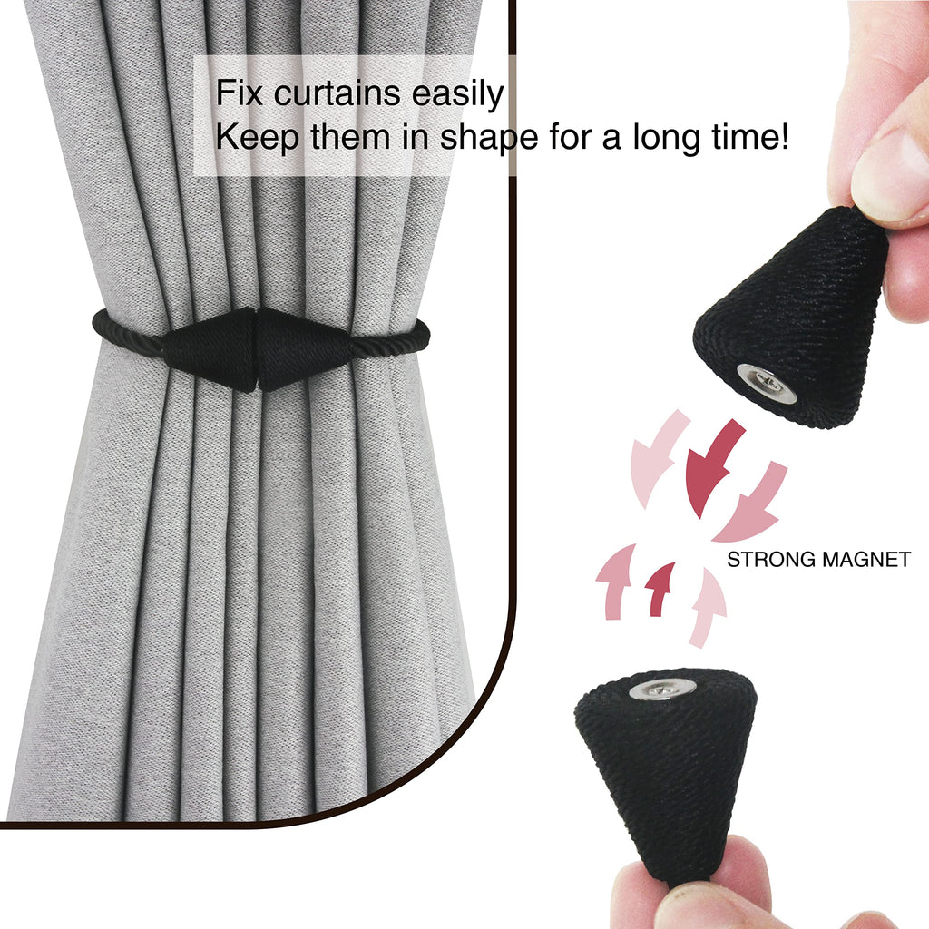 Magnetic Curtain Tiebacks Rope Decorative Holdbacks for Drapes Nieffeiy
