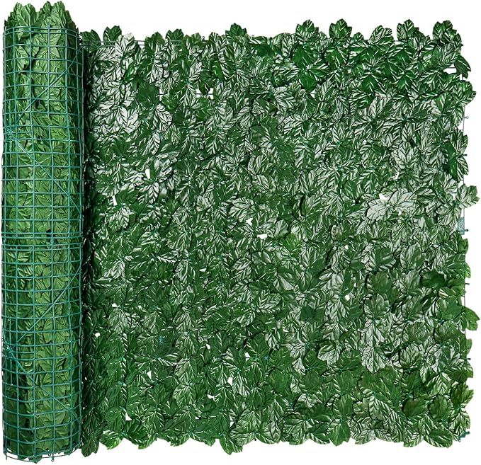 iCover Artificial Ivy Privacy Fence Screen, 59x98in Strengthened Joint Prevent Leaves Falling Off, Faux Hedge Panels Greenery Vines, Decorative Fences for Outdoor Garden
