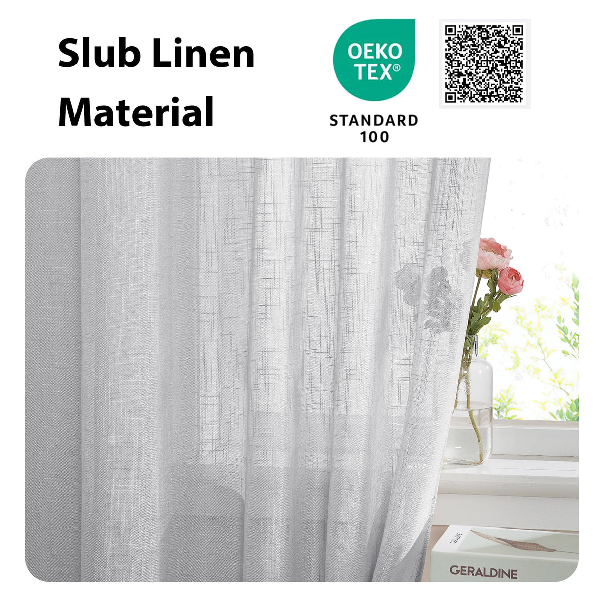 Semi Sheer French Door Sidelight Curtains 72 Inches Long
