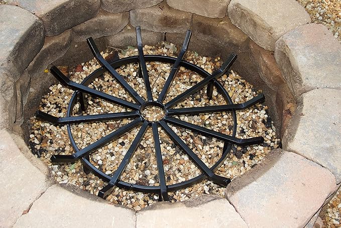 SteelFreak Wagon Wheel Firewood Grate for Fire Pit - Made in The USA (24 Inch)