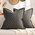 Pillow Covers 26x26 Set of 2 Soft Polyester Textured Pillow Covers with Stylish Flange Edge Cozy Farmhouse Throw Pillows for Couch Bed Sofa Living Room (2 Count)