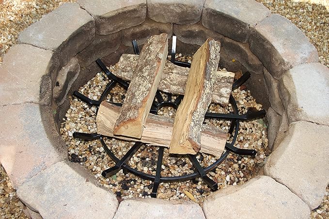 SteelFreak Wagon Wheel Firewood Grate for Fire Pit - Made in The USA (24 Inch)